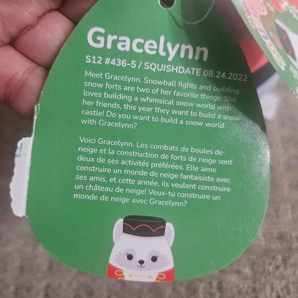 NWT Squishmallow 12" GRACELYNN Winter Fox Nutcracker Outfit Medium Plush Holiday - Picture 11 of 11